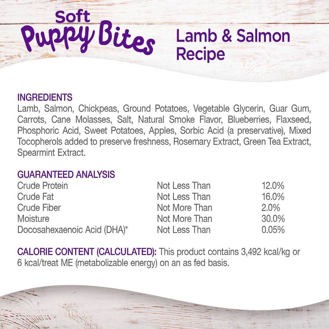 Wellness Puppy Bites Natural Grain Free Soft Puppy Treats, Lamb & Salmon, 3 Ounce Bag