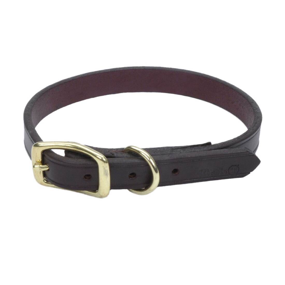 Circle T® Latigo Leather Town Dog Collar with Solid Brass Hardware, Latigo, 5/8" x 14"