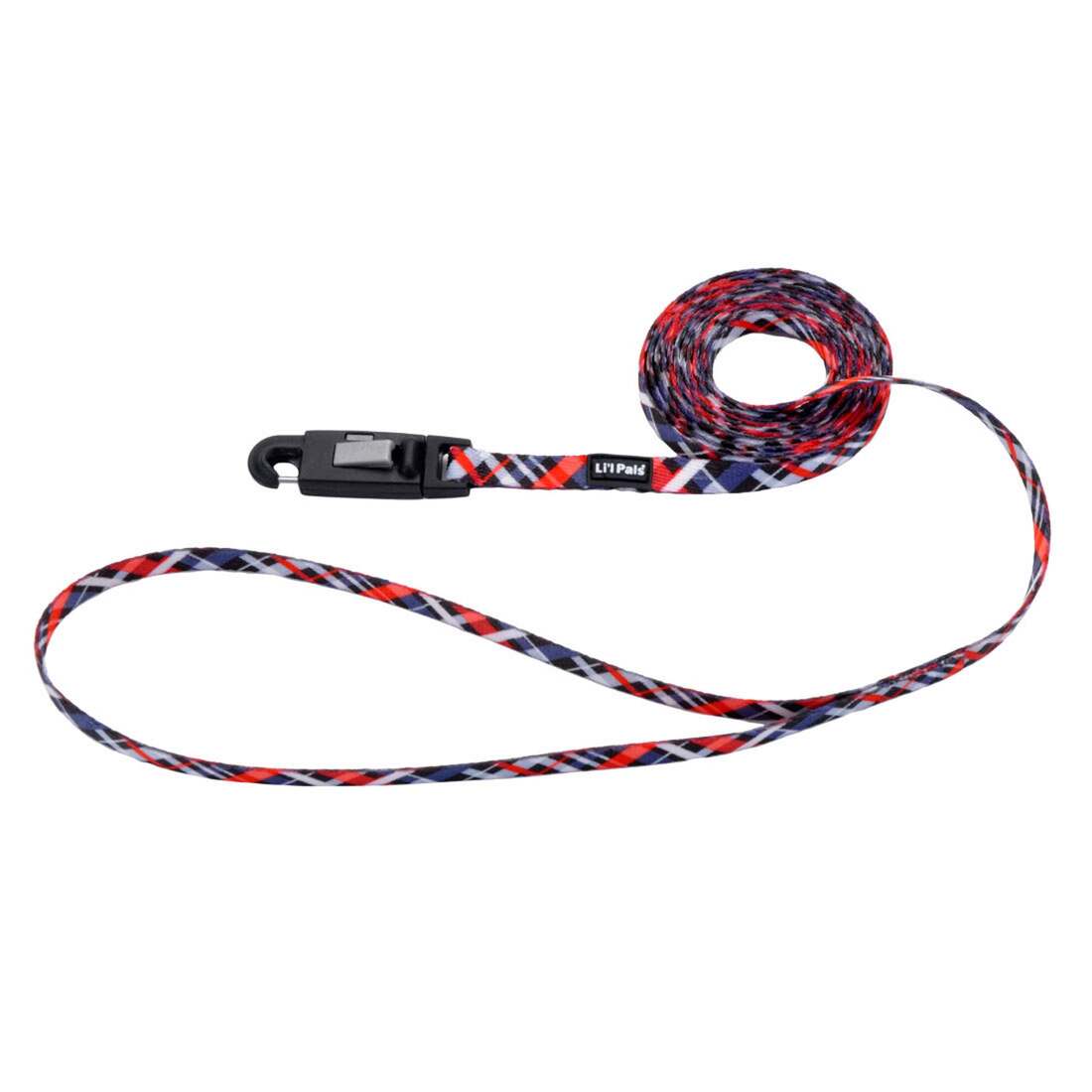 Coastal Pet Products Li'l Pals® Patterned Dog Leash with E-Z Snap®, Red and Grey Plaid, 5/8" x 06'