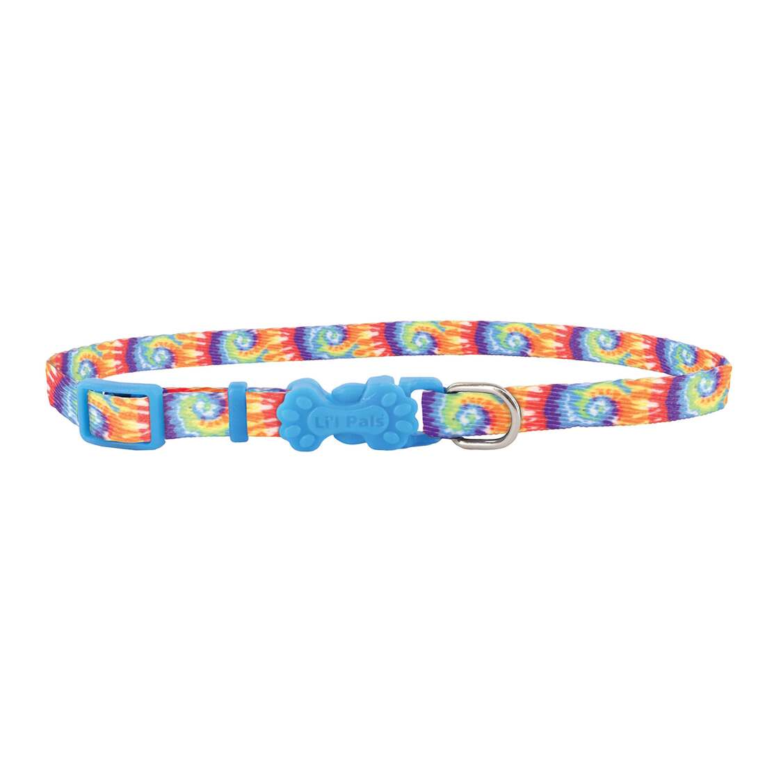 Li'l Pals® Adjustable Patterned Dog Collar, Bright Tie Dye, 3/8" x 08"-12"