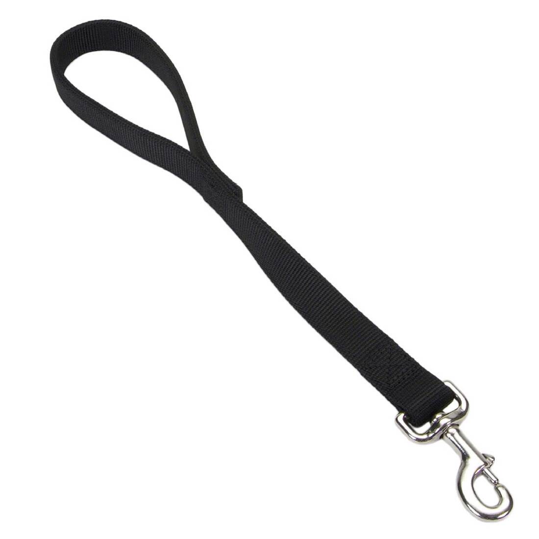 Double-Ply Dog Traffic Leash, Black, 1" x 18"
