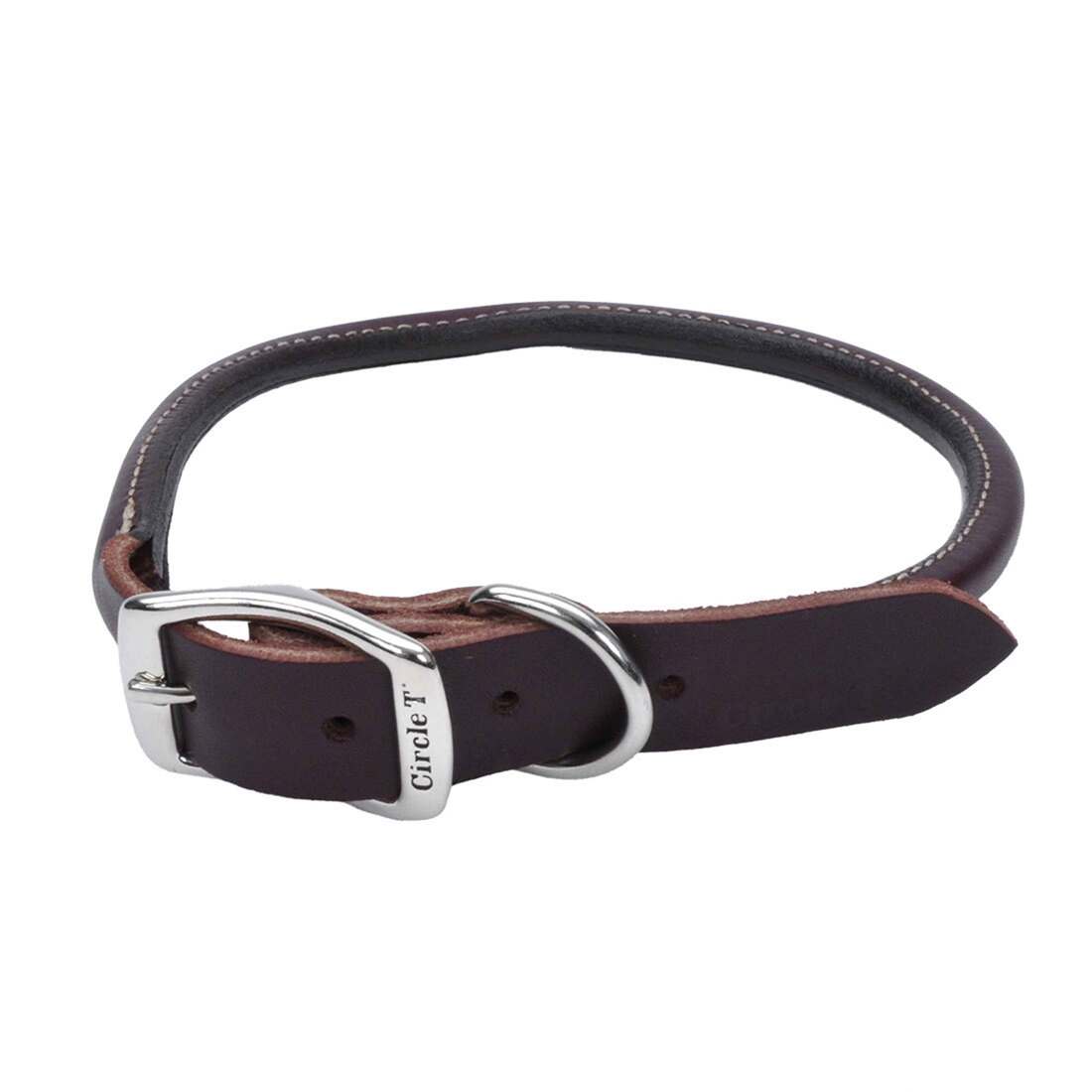 Circle T Latigo Leather Round Dog Collar, Latigo, Small