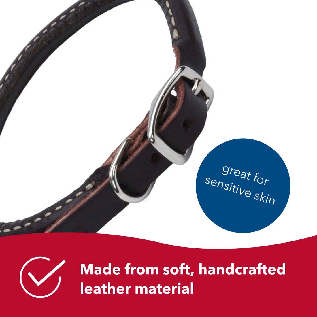 Circle T Latigo Leather Round Dog Collar, Latigo, Small