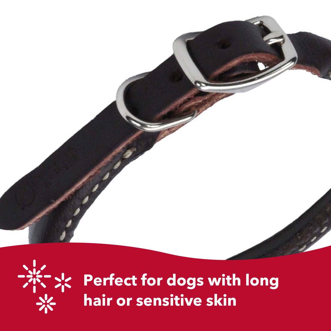 Circle T Latigo Leather Round Dog Collar, Latigo, Small