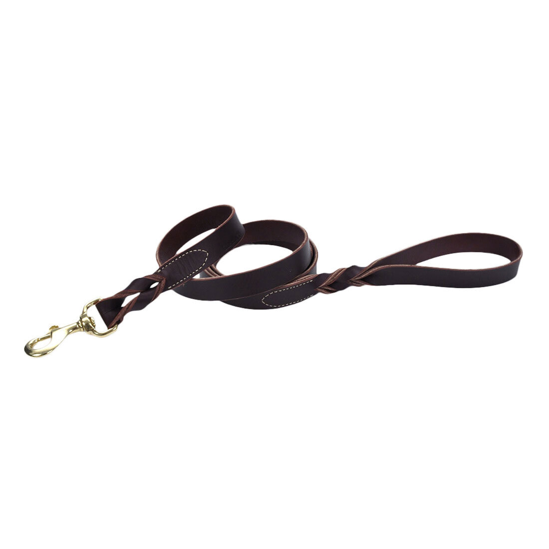 Circle T® Latigo Leather Twist Dog  Leash with Solid Brass Hardware, Latigo, 1" x 06'