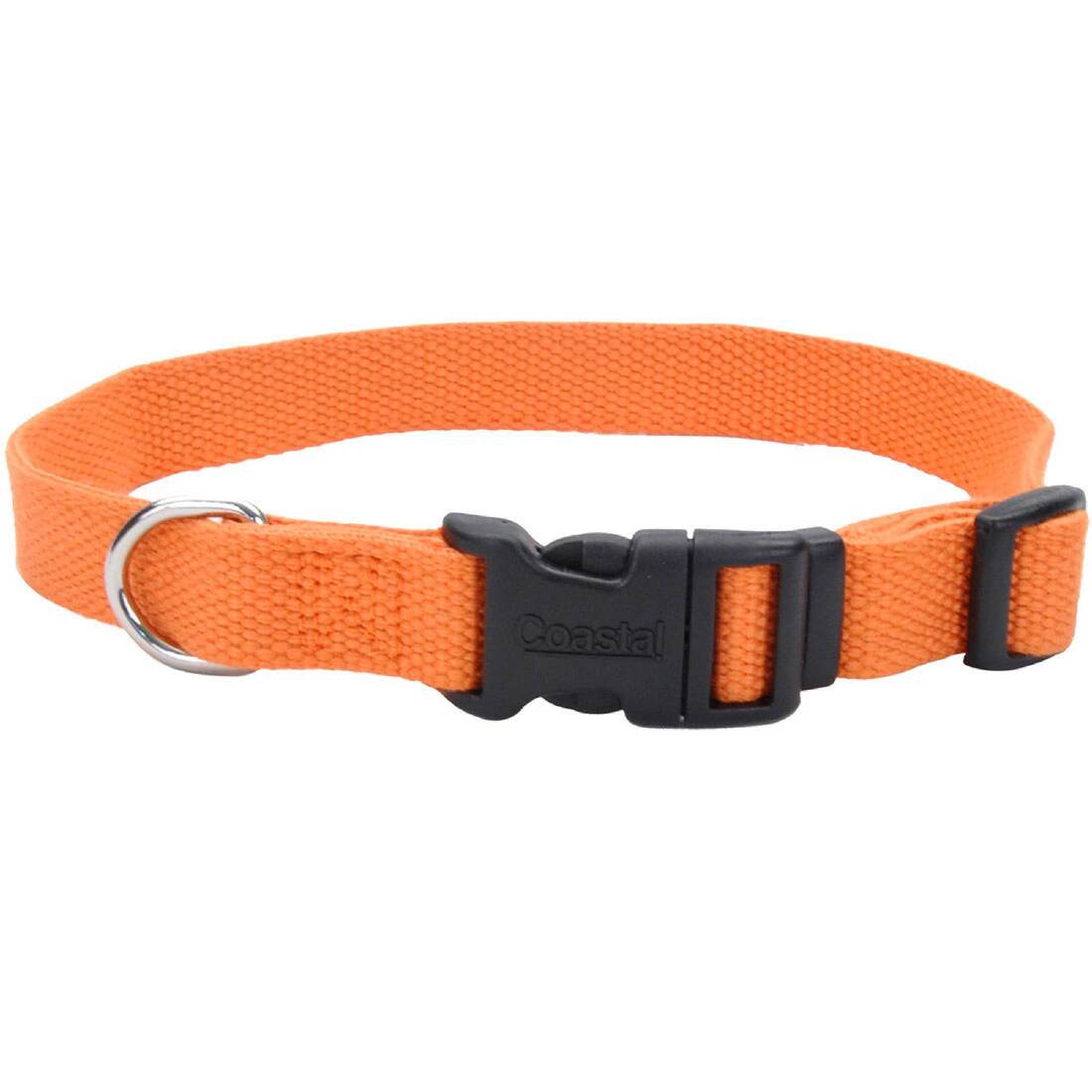 New Earth® Soy Adjustable Dog Collar, Pumpkin, 3/4" x 12"-18"