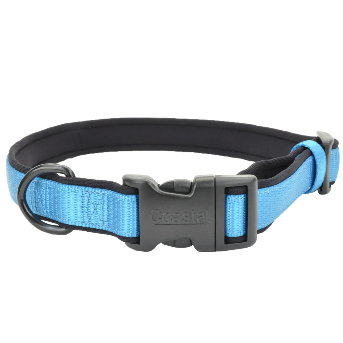 Coastal® Adjustable Comfort Dog Collar, Aqua, 5/8" x 8"-12"