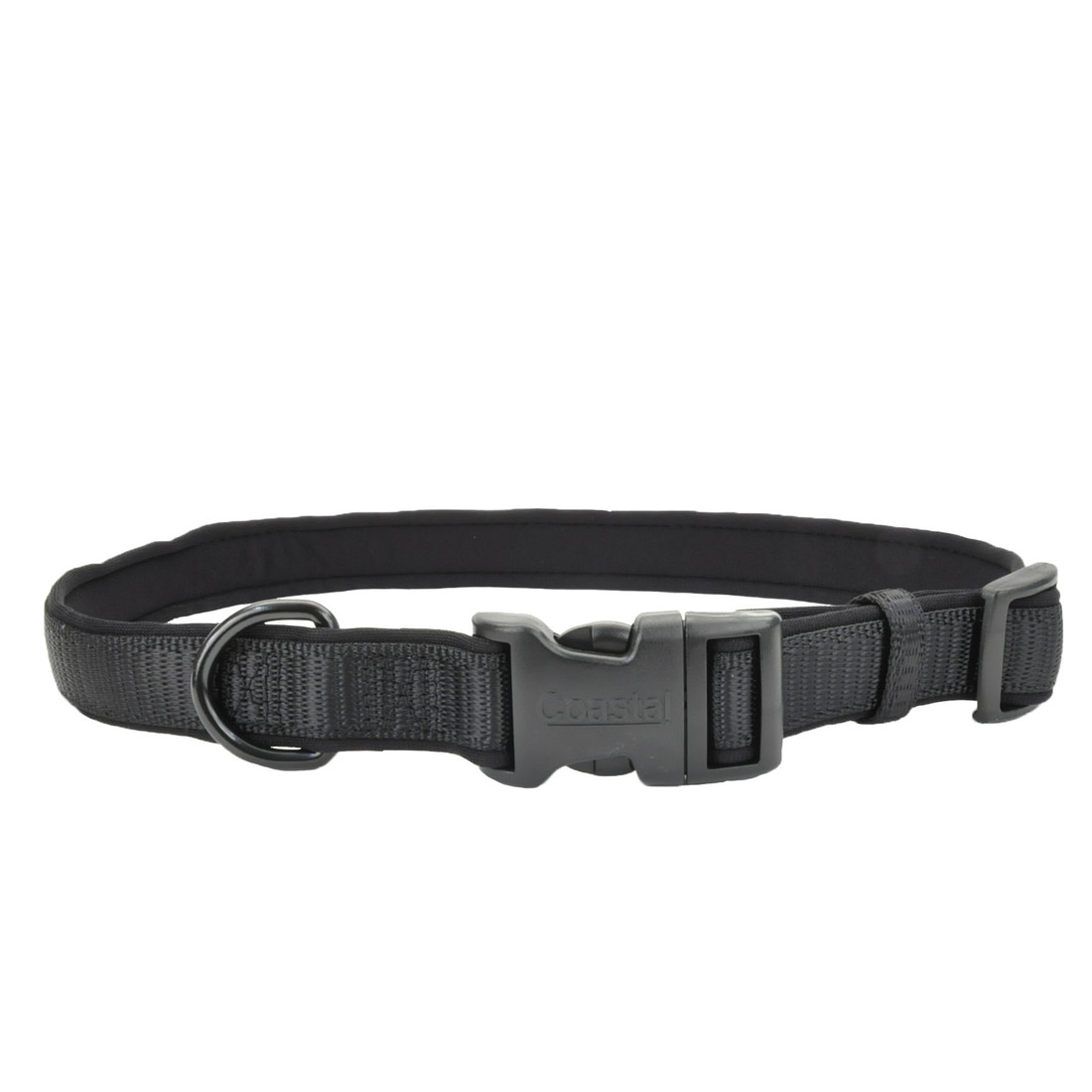Coastal® Adjustable Comfort Dog Collar, Black, 1" x 18"-26"