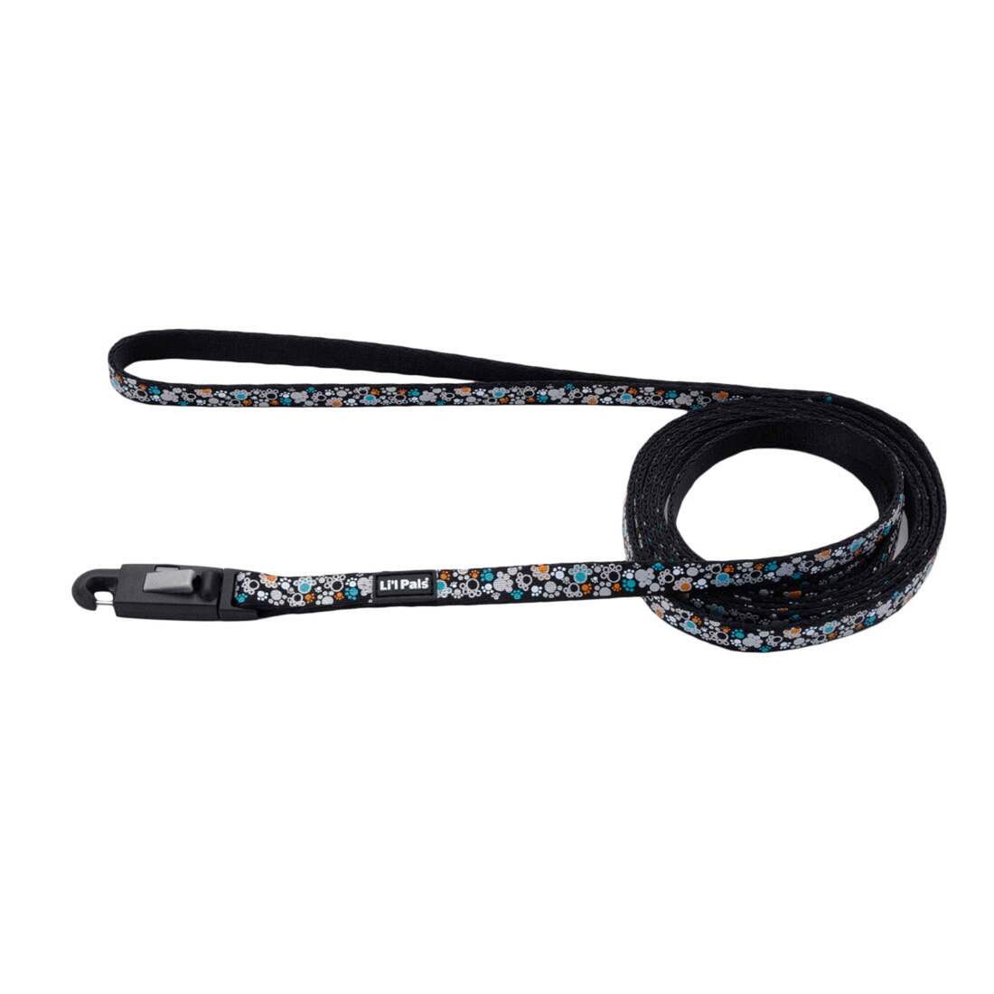 Coastal Pet Products Li'l Pals® Reflective Leash, Teal Orange Paws, 3/8" x 06'