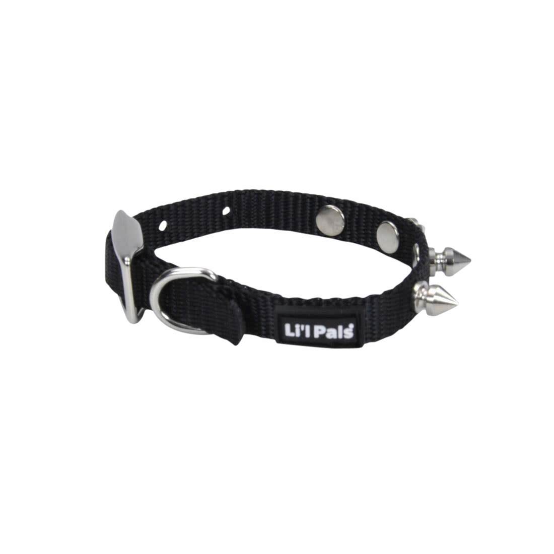 Li'l Pals® Spiked Nylon Dog Collar, Black, 3/8" x 06"-08"