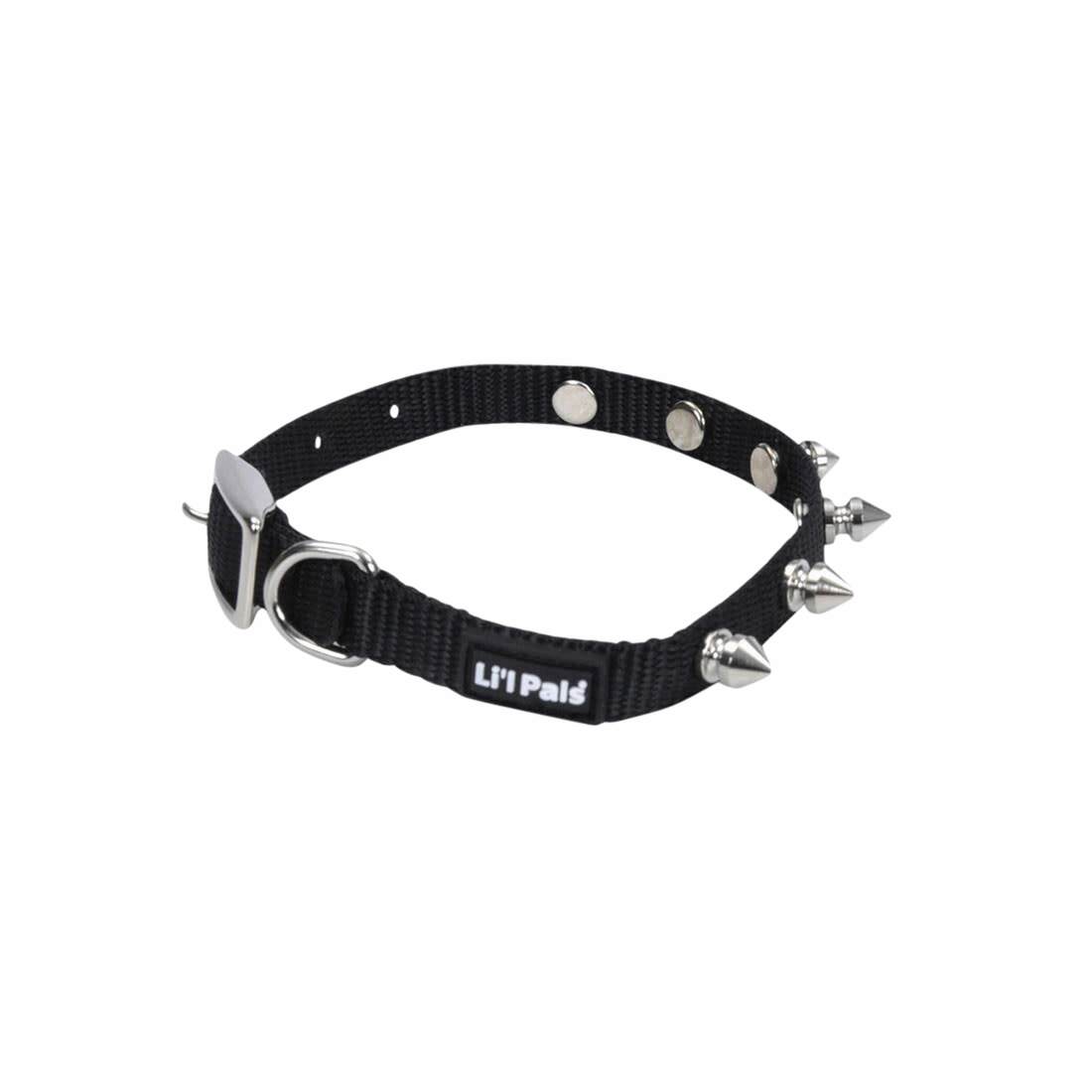 Li'l Pals® Spiked Nylon Dog Collar, Black, 3/8" x 08"-10"