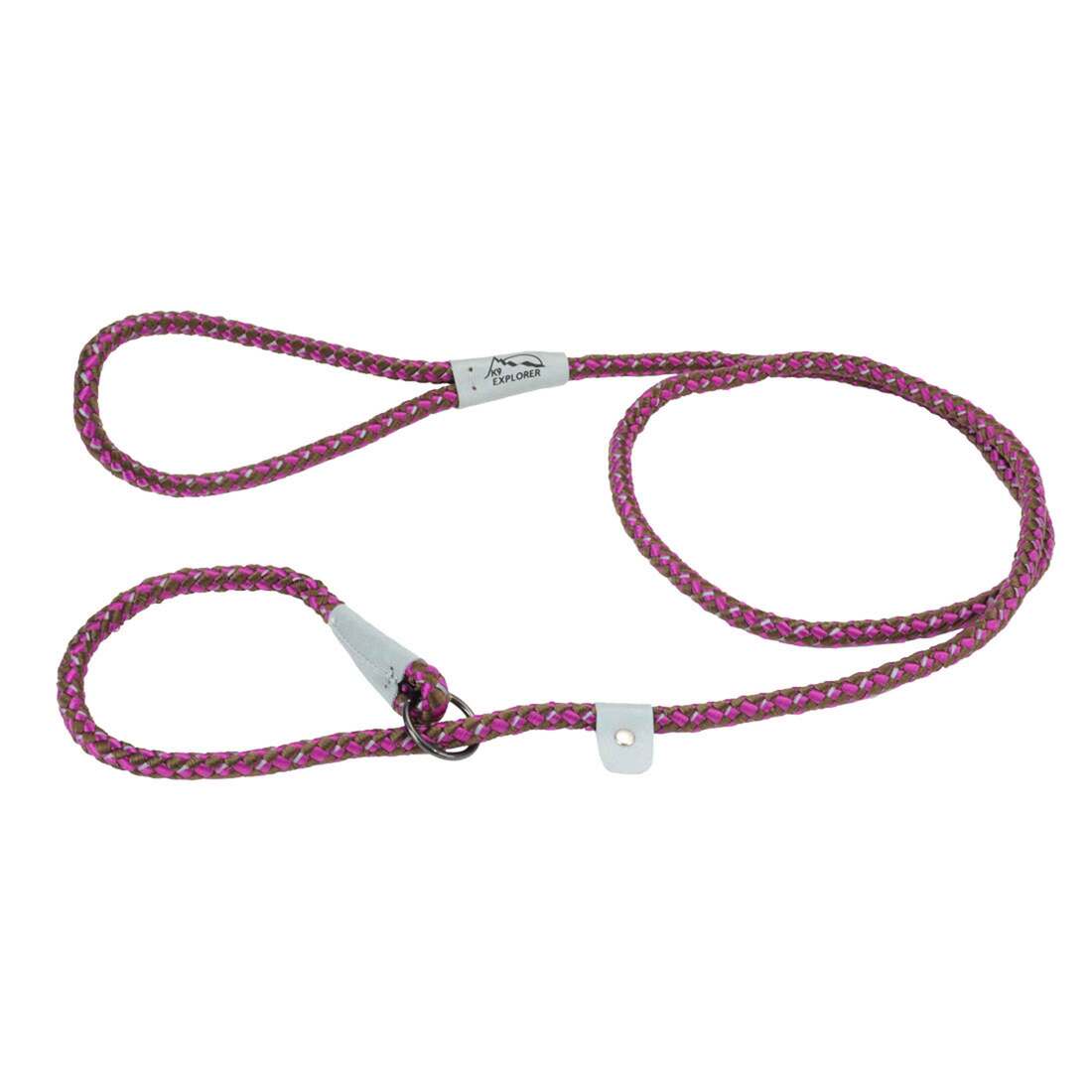 K9 Explorer® Reflective Braided Rope Slip Dog Leash, Orchid, 1/2" x 6'