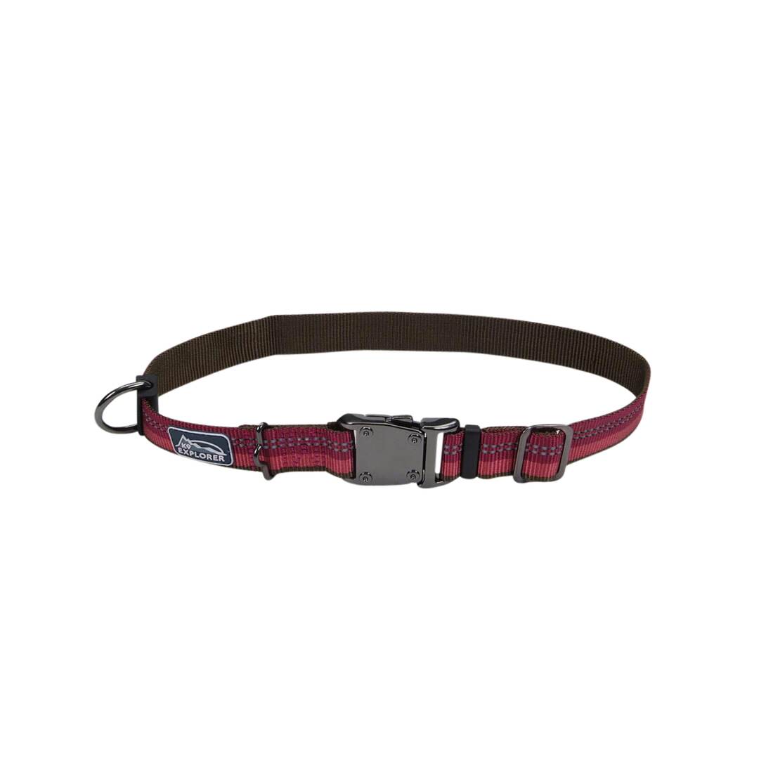 K9 Explorer® Reflective Adjustable Dog Collar, Berry, 5/8" x 12"-18"