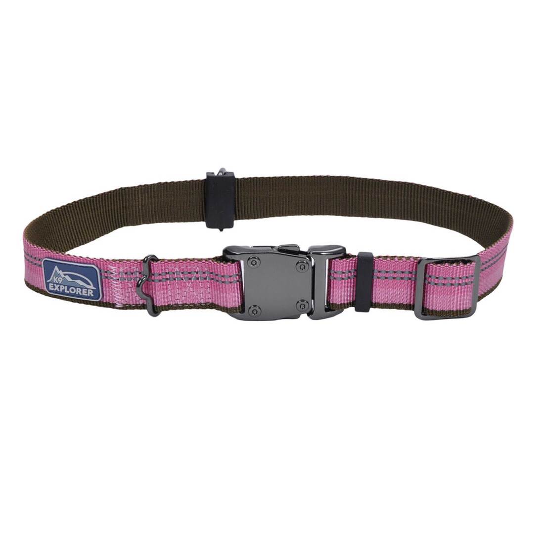 K9 Explorer® Reflective Adjustable Dog Collar, Rosebud, 1" x 18"-26"