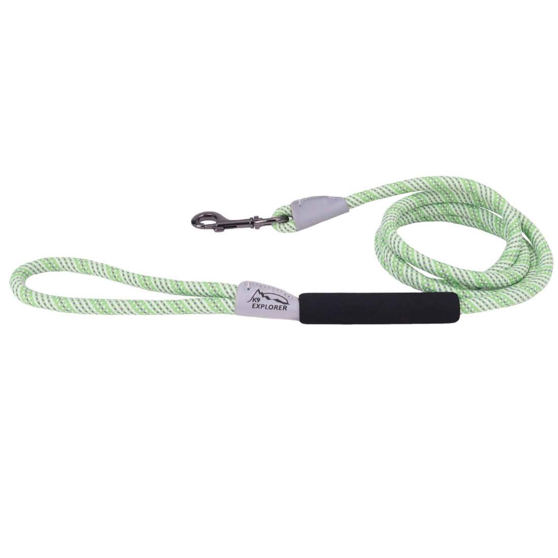 K9 Explorer Brights Reflective Braided Rope Snap Leash, Meadow