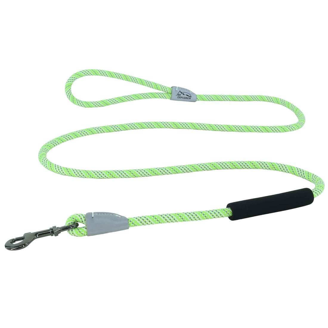 K9 Explorer Brights Reflective Braided Rope Snap Leash, Meadow