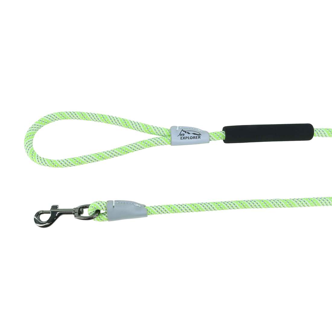 K9 Explorer Brights Reflective Braided Rope Snap Leash, Meadow