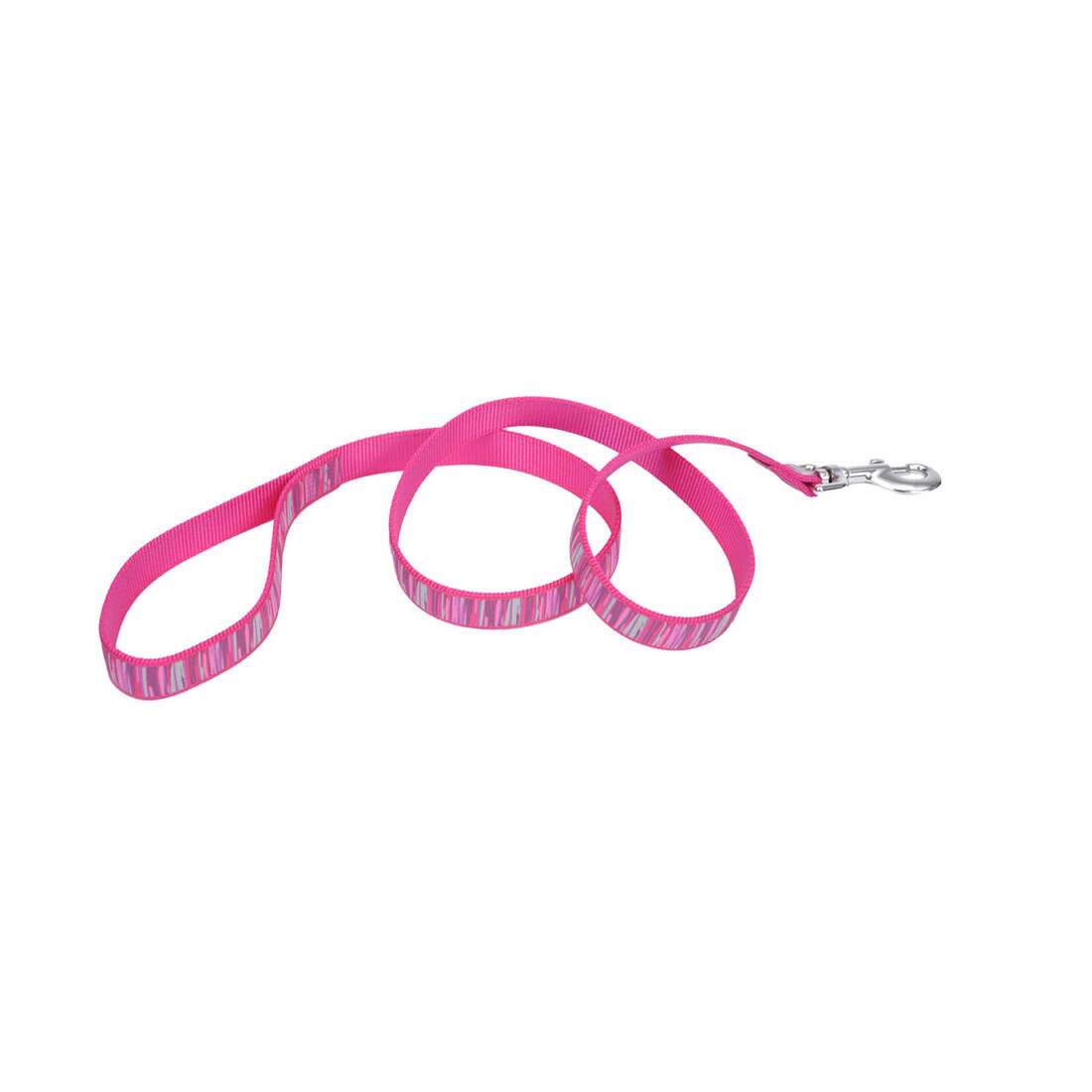 Coastal Pet Products Ribbon Dog Leash, Pink Flamingo Stripe, 1" x 04'
