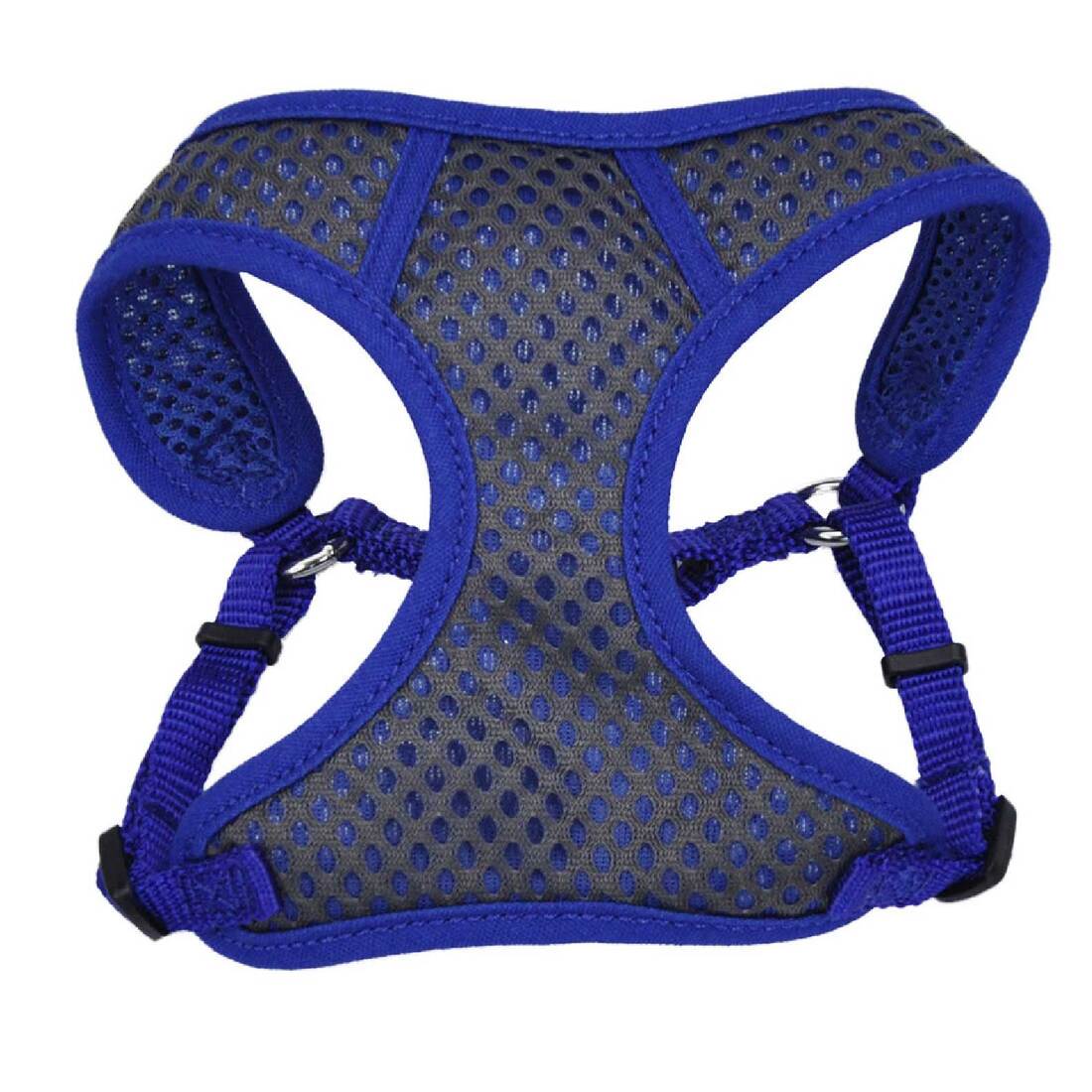 Comfort Soft® Sport Wrap Adjustable Dog Harness, Grey with Blue, 3/8" x 14"-16"