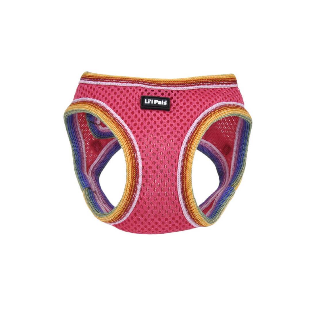Li'l Pals® Comfort Mesh Dog Harness, Pink Bright, 3/8" x 10"-12"
