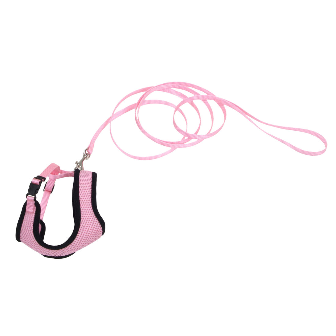 Comfort Soft® Adjustable Cat Harness with 6' Leash, Pink Bright, 3/8" x 11"-14"