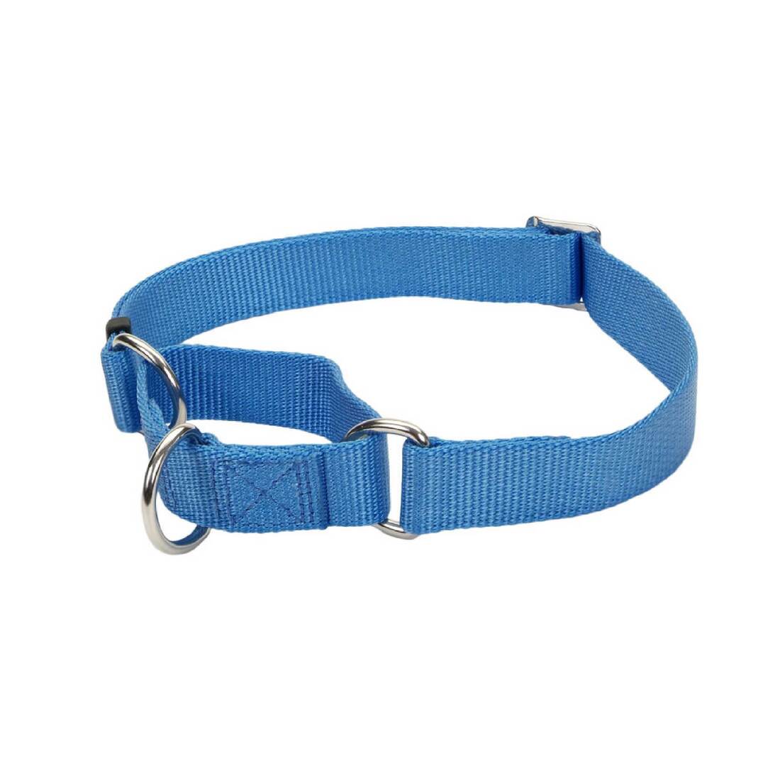 No! Slip® Martingale Adjustable Dog Collar, Blue Lagoon, 5/8" x 10"-14"