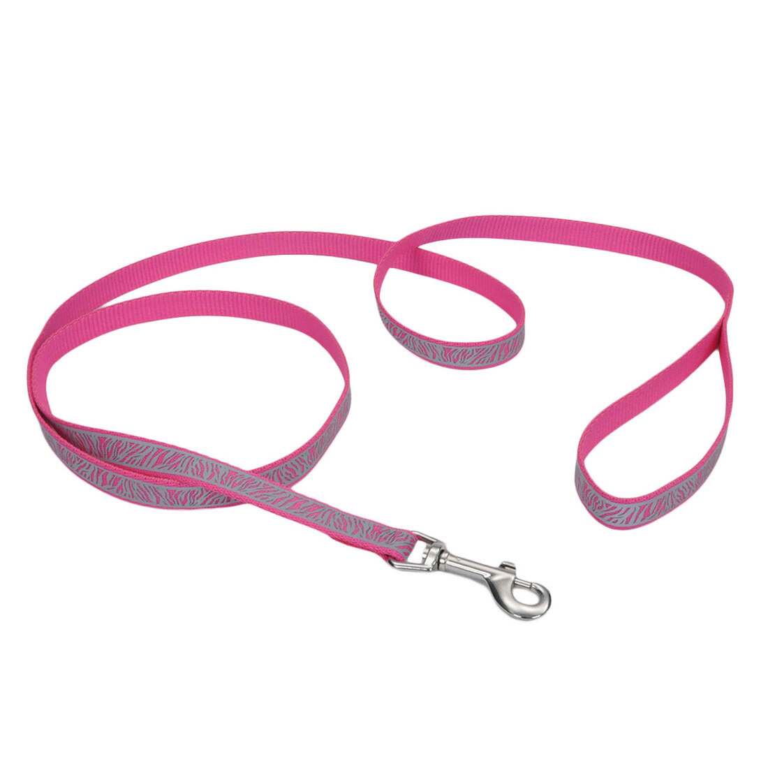 Lazer Brite® Reflective Open-Design Dog Leash, Pink Zebra, 5/8" x 06'