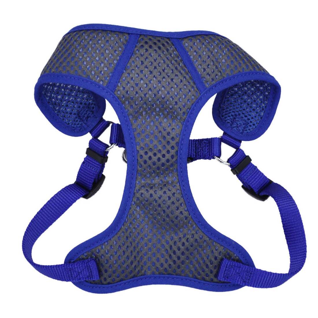 Comfort Soft® Sport Wrap Adjustable Dog Harness, Grey with Blue, 5/8" x 19"-23"