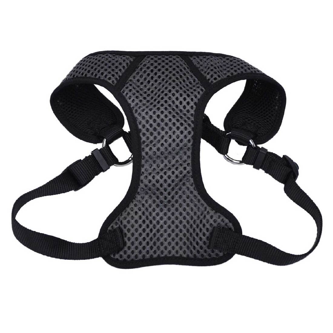 Comfort Soft® Sport Wrap Adjustable Dog Harness, Grey with Black, 3/4" x 22"-28"