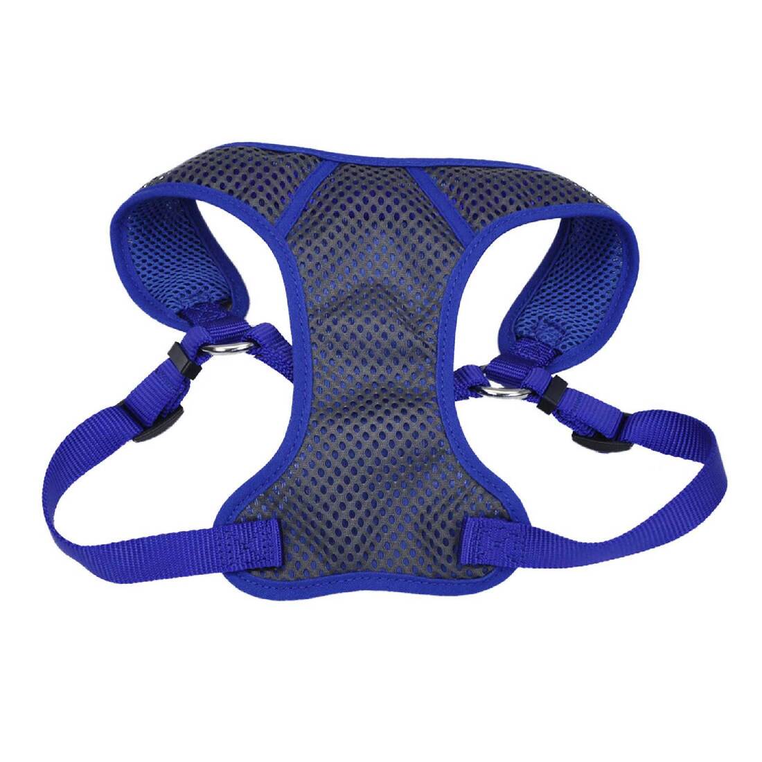 Comfort Soft® Sport Wrap Adjustable Dog Harness, Grey with Blue, 3/4" x 22"-28"