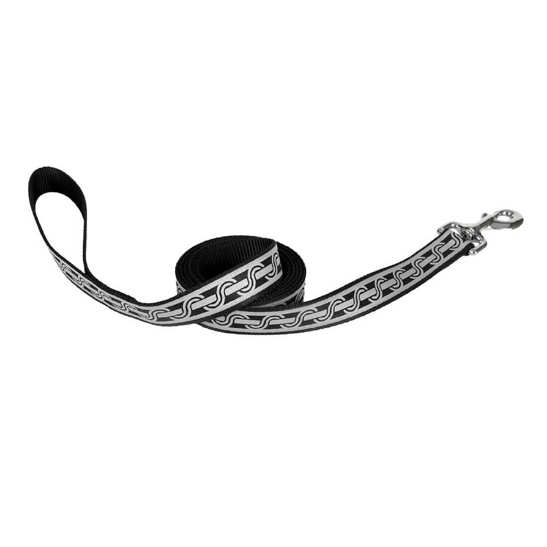 Lazer Brite® Reflective Open-Design Dog Leash, Black Chain Link, 1" x 04'