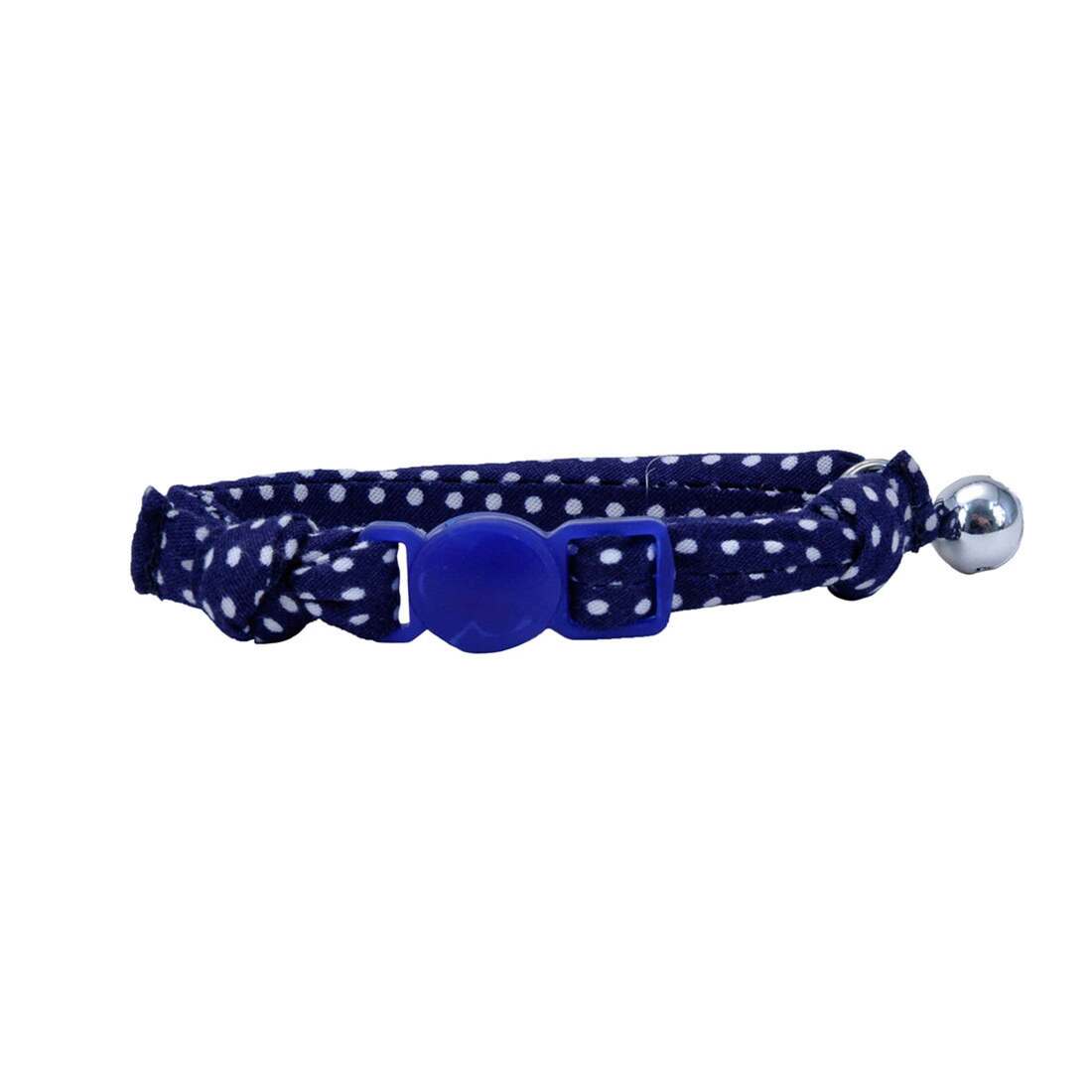 Li'l Pals Round Kitten Collar, Navy Dots, 3/8" x 8"