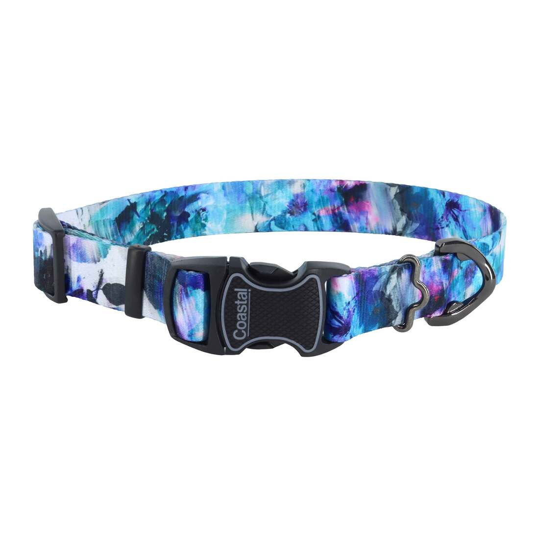 Inspire Adjustable Fashion Dog Collar, Rainy Day Floral, Medium