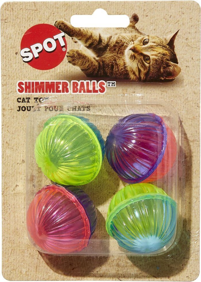 Ethical Pet Shimmer Balls Cat Toy, 4 Pack