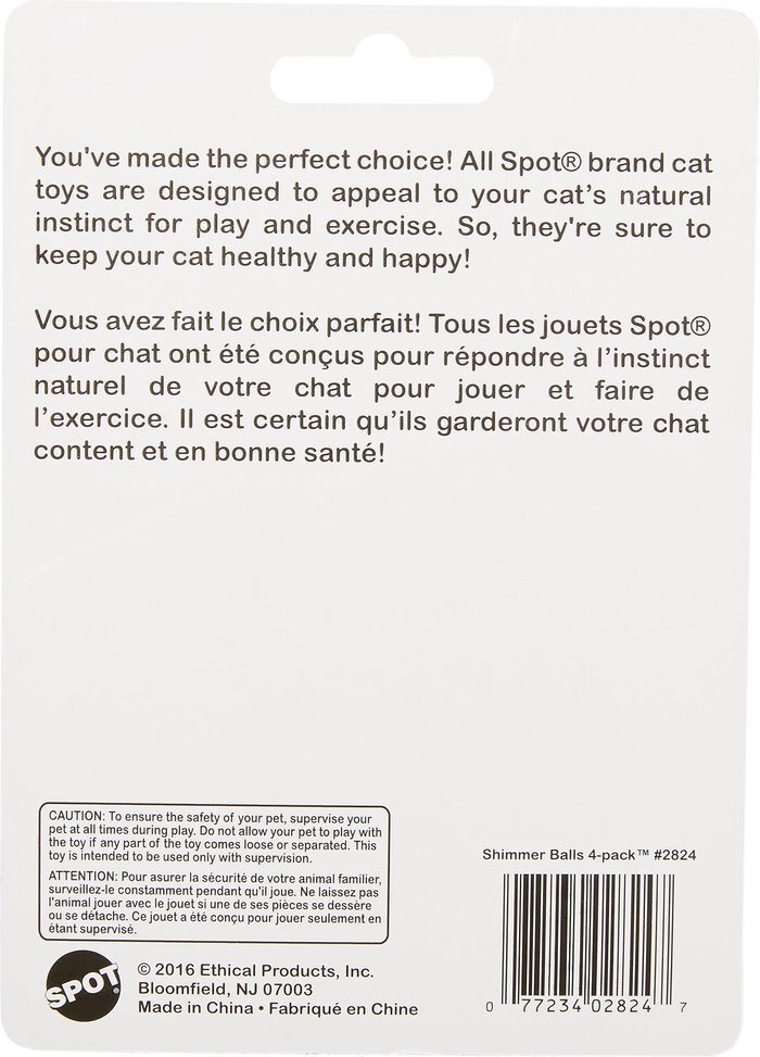 Ethical Pet Shimmer Balls Cat Toy, 4 Pack