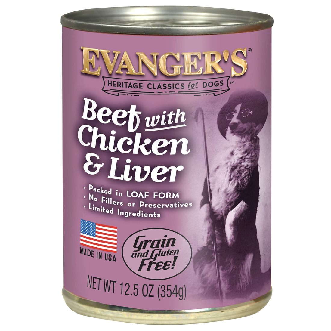 Evangers Beef with Chicken and Liver Wet Dog Food, 12.5 Ounces