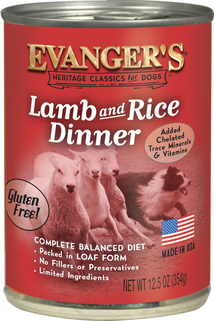 Evangers Heritage Classic Lamb and Rice Wet Dog Food, 12.5 Ounces