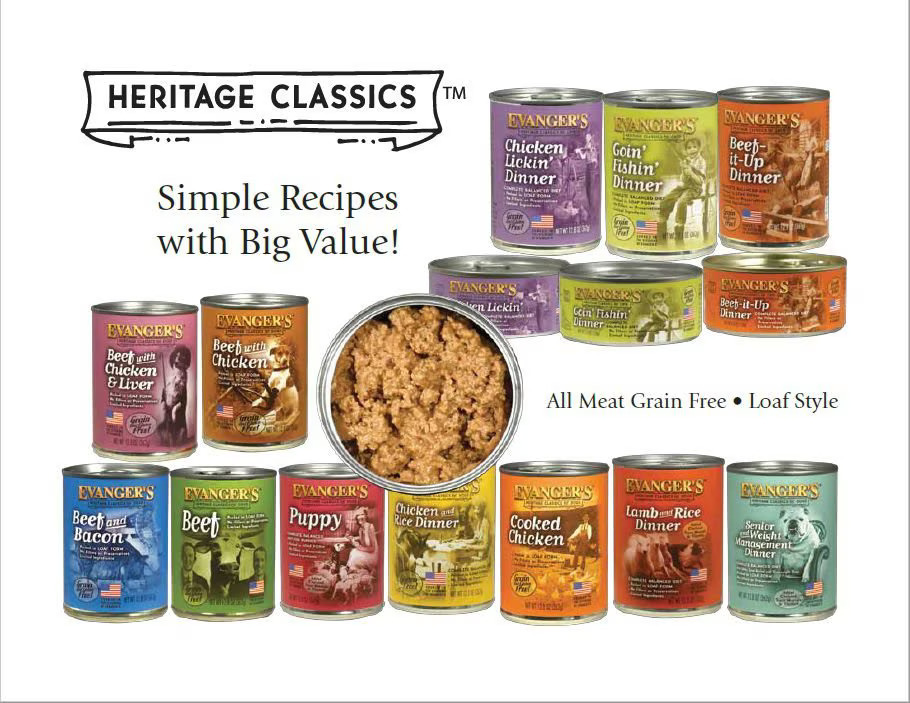 Evangers Heritage Classic Lamb and Rice Wet Dog Food, 12.5 Ounces