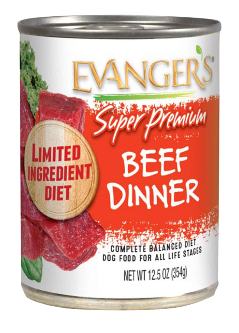 Evangers Super Premium Beef Dinner with Spinach & Kale Yet Dog Food, 12.5 Ounces
