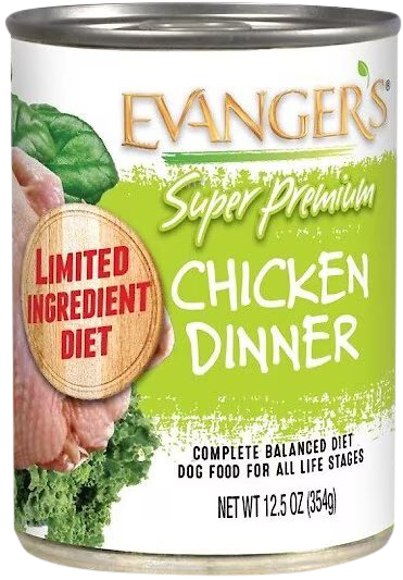 Evangers Natural Wet Dog Food, Super Premium Chicken Dinner, 12.5 Ounces