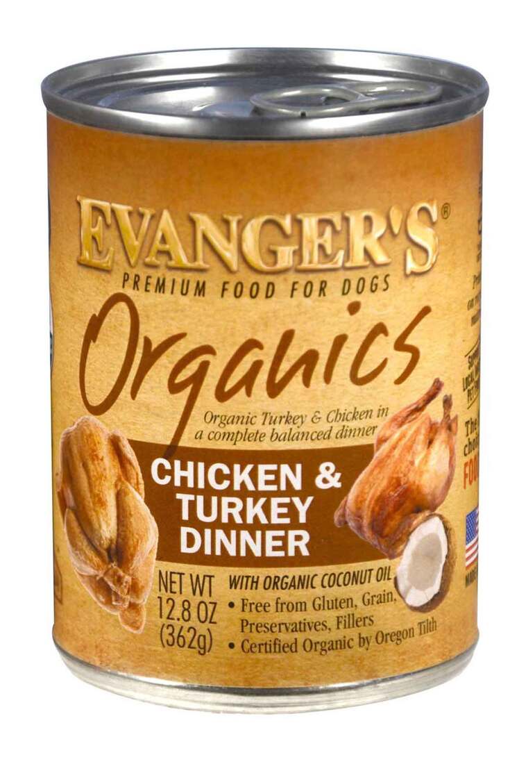 Evangers USDA Organics Chicken & Turkey Dinner for Dogs, 13 Ounces
