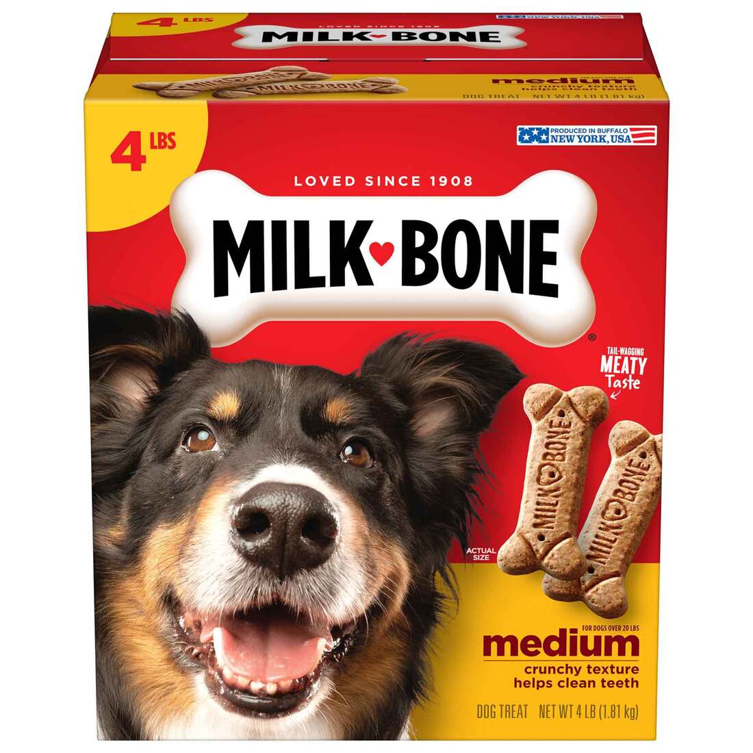 Milk-Bone Dog Treat, Original Biscuits, Medium, 4 Pounds
