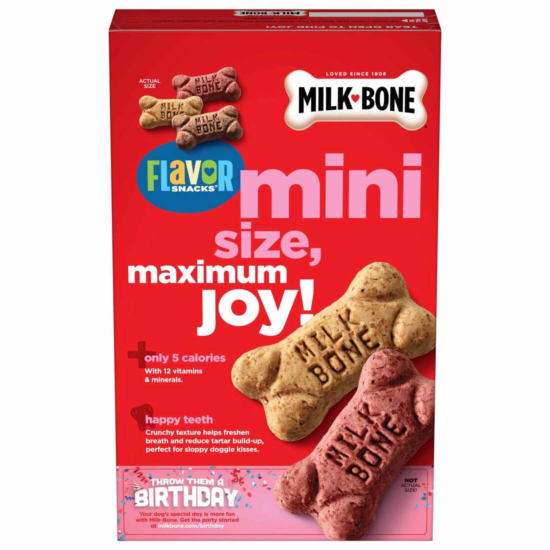 Milk-Bone Flavor Snacks Mini Dog Biscuits, Flavored Crunchy Dog Treats, 15 Ounces