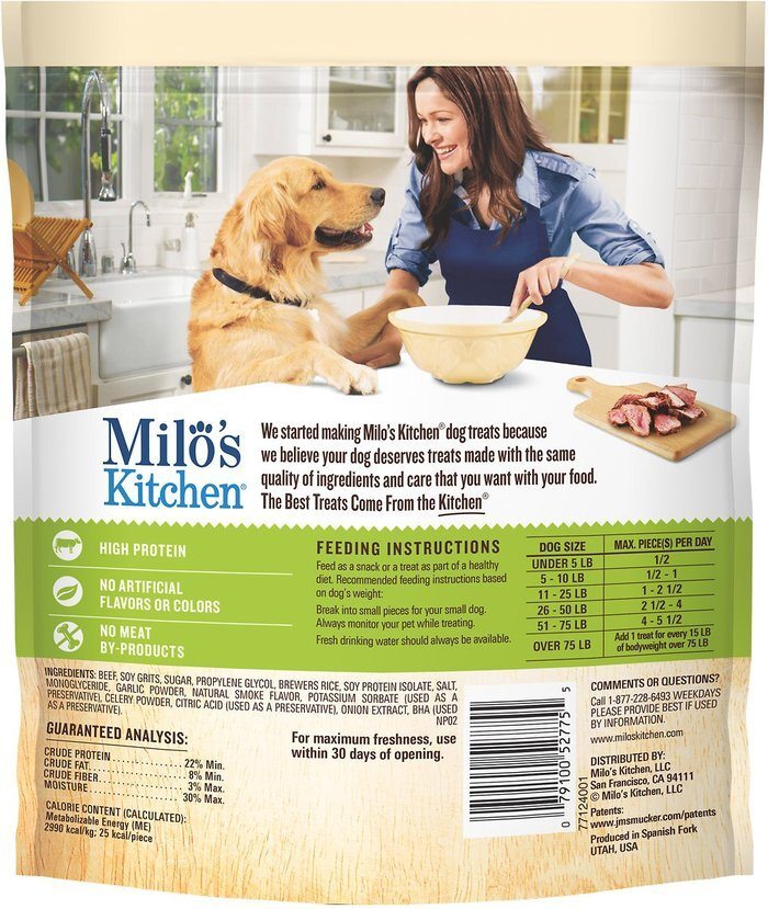Milo's Kitchen Beef Sausage Slices With Rice Dog Treats, 18 Ounces