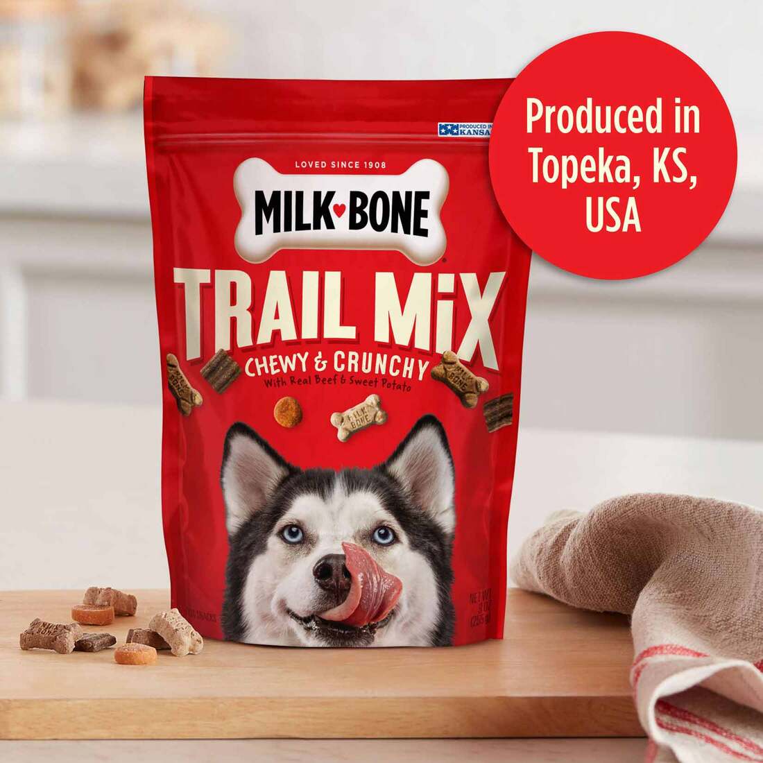 Milk-Bone Trail Mix With Real Beef & Sweet Potato, Crunchy & Chewy Dog Treats, 9 Ounces