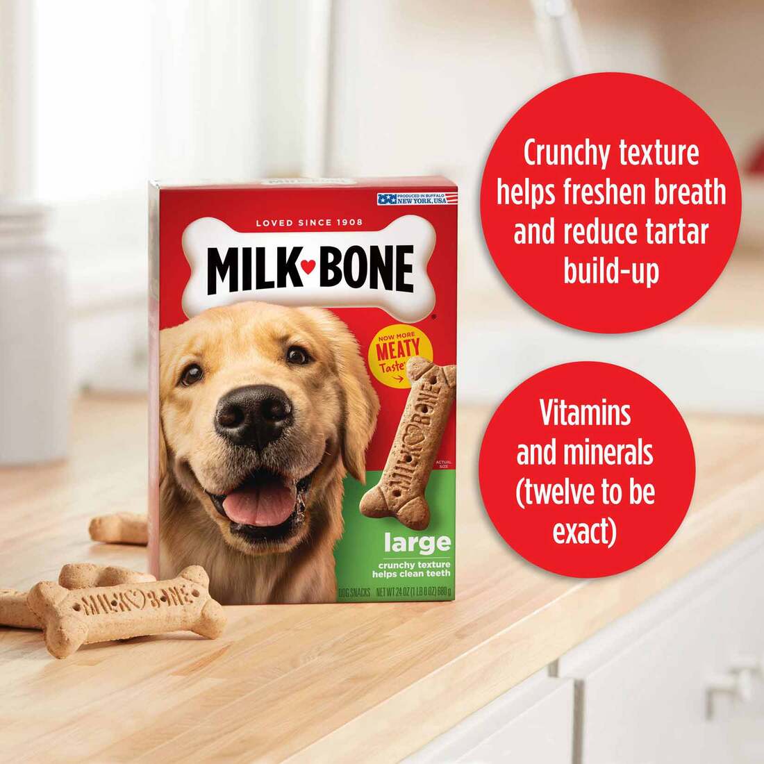 Milk-Bone Original Dog Biscuits, Large Crunchy Dog Treats, 24 Ounces