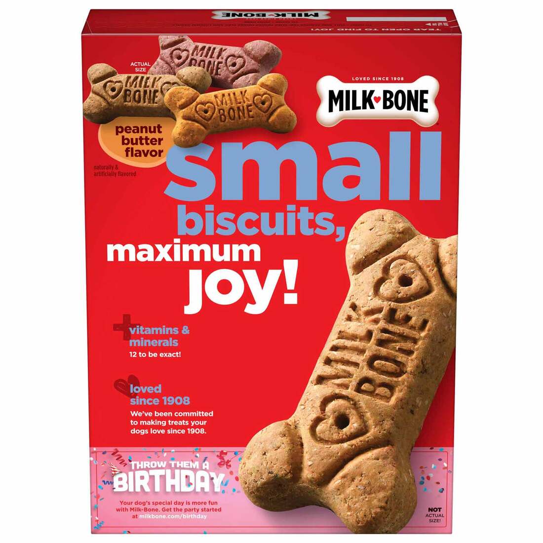 Milk-Bone Peanut Butter Flavor Naturally & Artificially Flavored Dog Biscuits, Small Crunchy Dog Tre