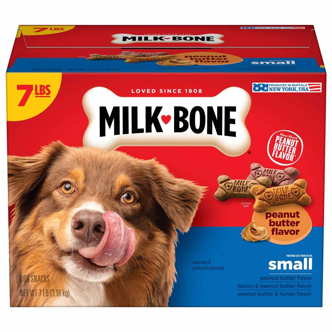 Milk-Bone Peanut Butter Flavor Naturally & Artificially Flavored Dog Biscuits, Crunchy Dog Treats, 7