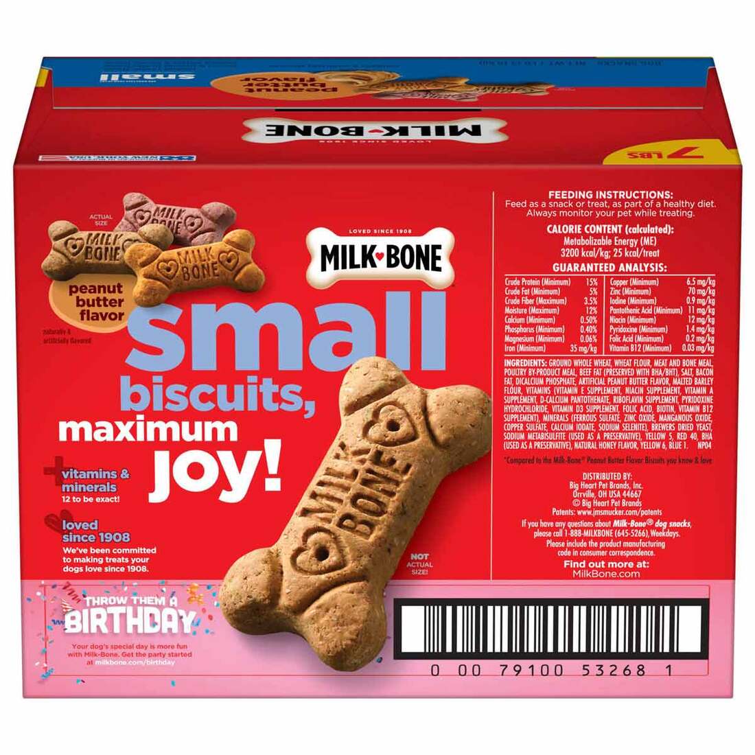 Milk-Bone Peanut Butter Flavor Naturally & Artificially Flavored Dog Biscuits, Crunchy Dog Treats, 7