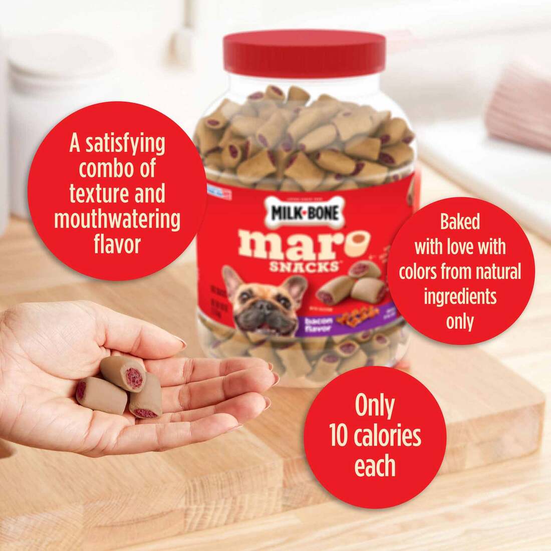 Milk-Bone MaroSnacks Bacon Flavor Small Dog Treats With Bone Marrow, 40 Ounces